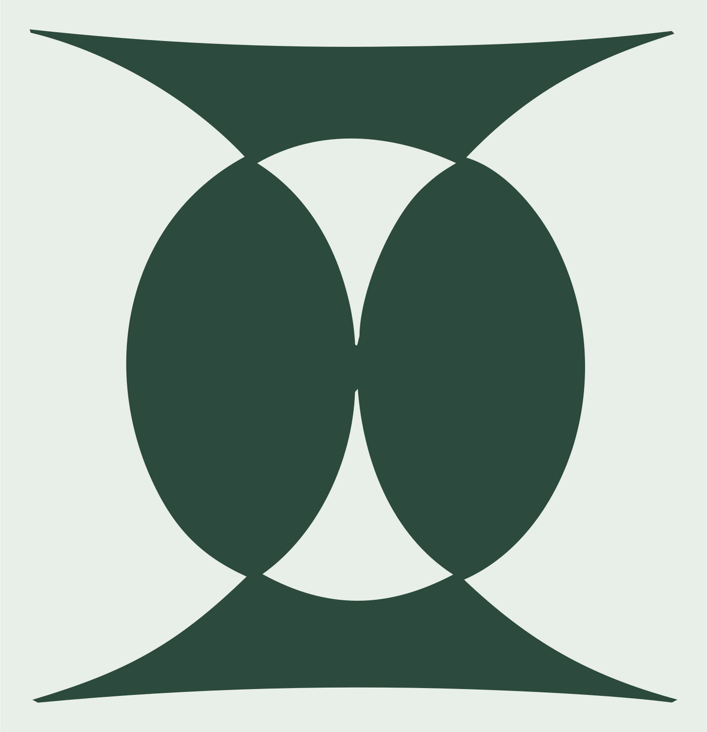 Twin Oval Gemini Crest #e8efe9/#2d4a3e