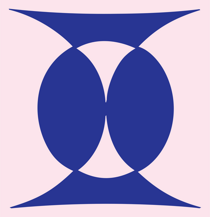 Twin Oval Gemini Crest #fce4ec/#283593