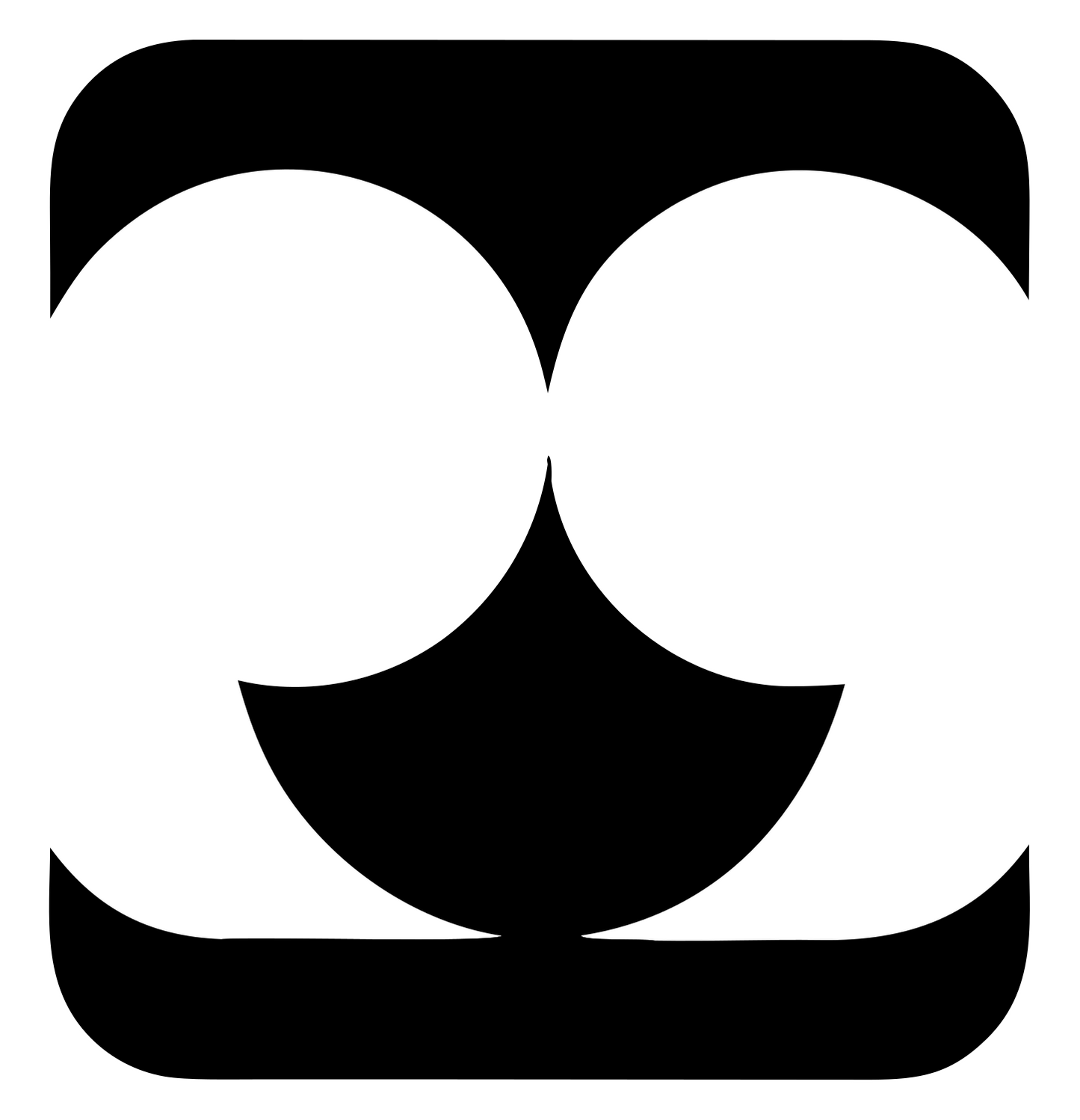 Negative Space Four Circles Gemini Badge #ffffff/#000000