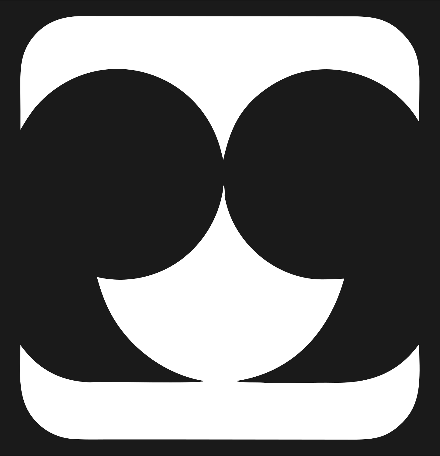 Negative Space Four Circles Gemini Badge #1a1a1a/#ffffff