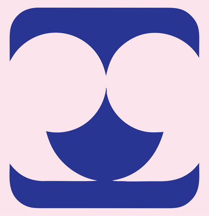 Negative Space Four Circles Gemini Badge #fce4ec/#283593