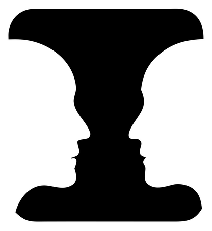 Negative Space Face Vase Mark #ffffff/#000000