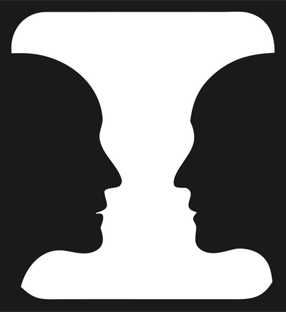 Negative Space Face Vase Mark #1a1a1a/#ffffff