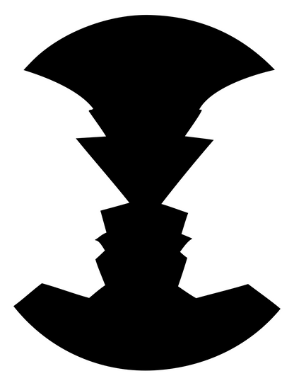 Negative Space Stacked Chevrons Gemini Mark #ffffff/#000000
