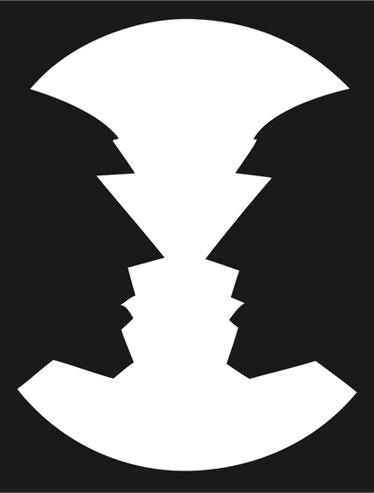 Negative Space Stacked Chevrons Gemini Mark #1a1a1a/#ffffff