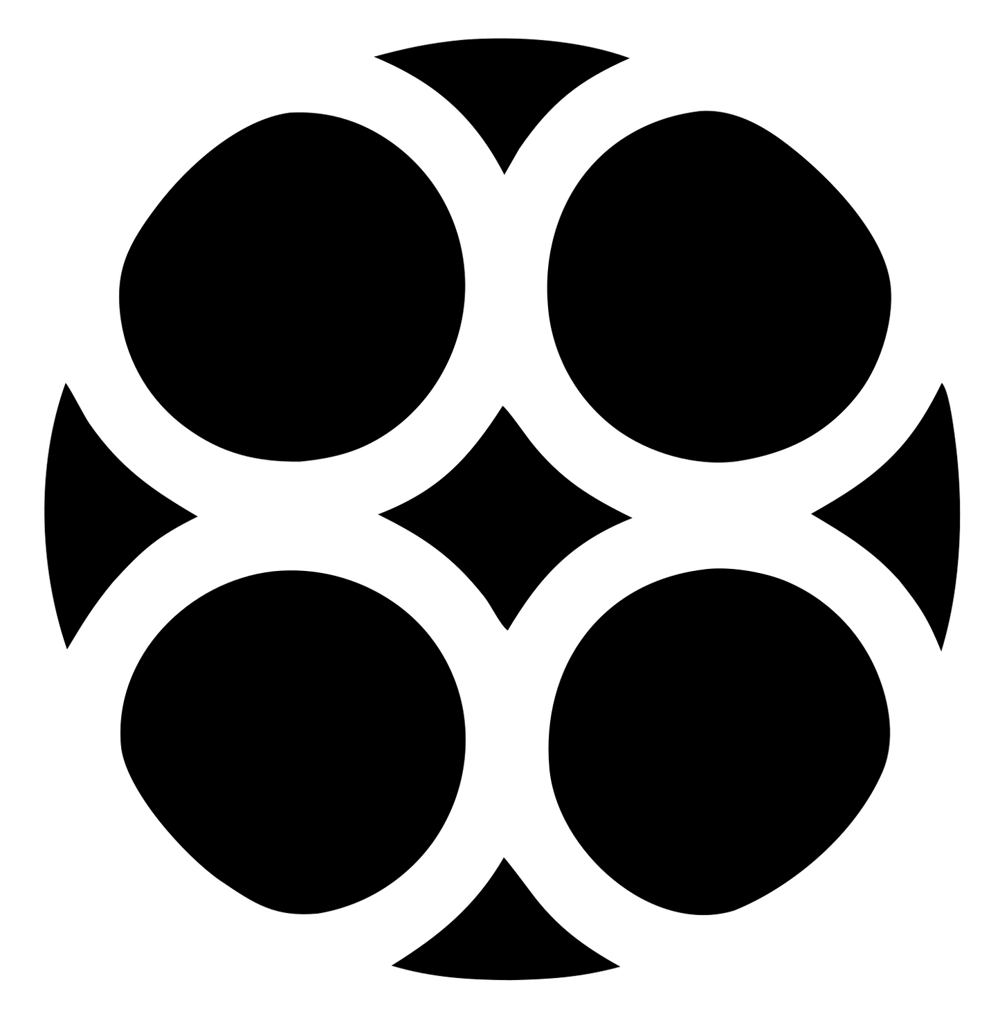 Four Circles Cluster Emblem #ffffff/#000000