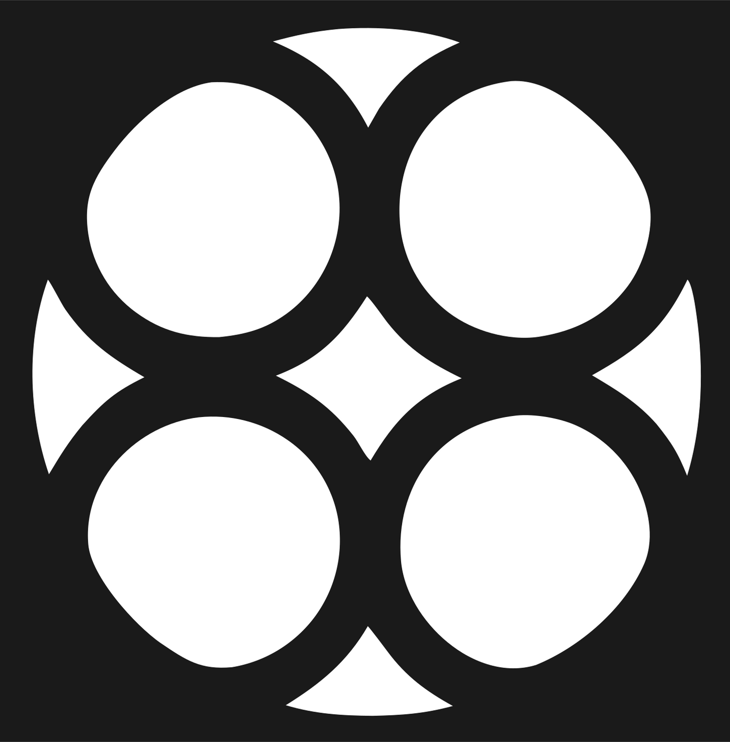 Four Circles Cluster Emblem #1a1a1a/#ffffff