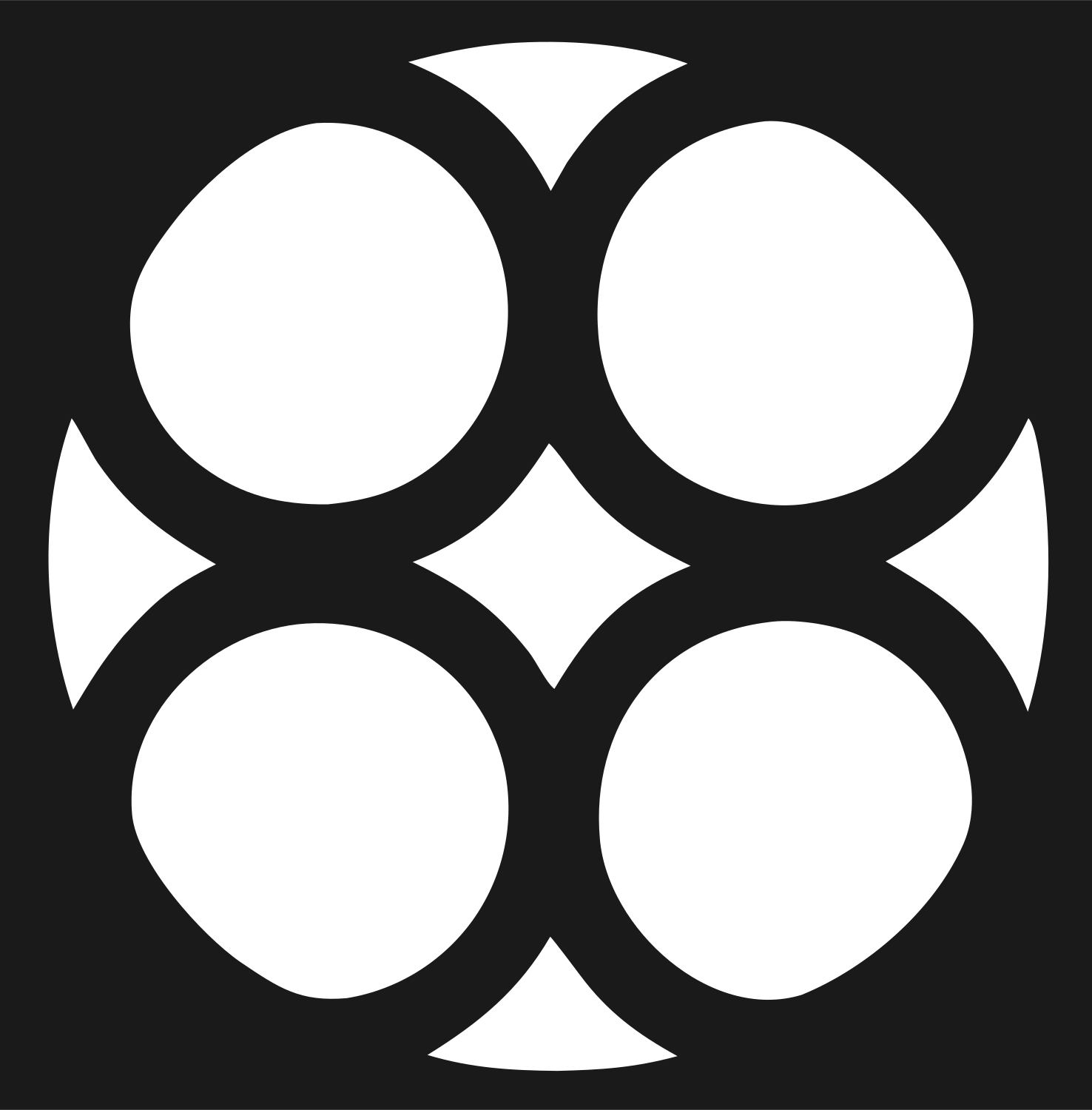 Four Circles Cluster Emblem #1a1a1a/#ffffff