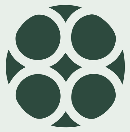 Four Circles Cluster Emblem #e8efe9/#2d4a3e