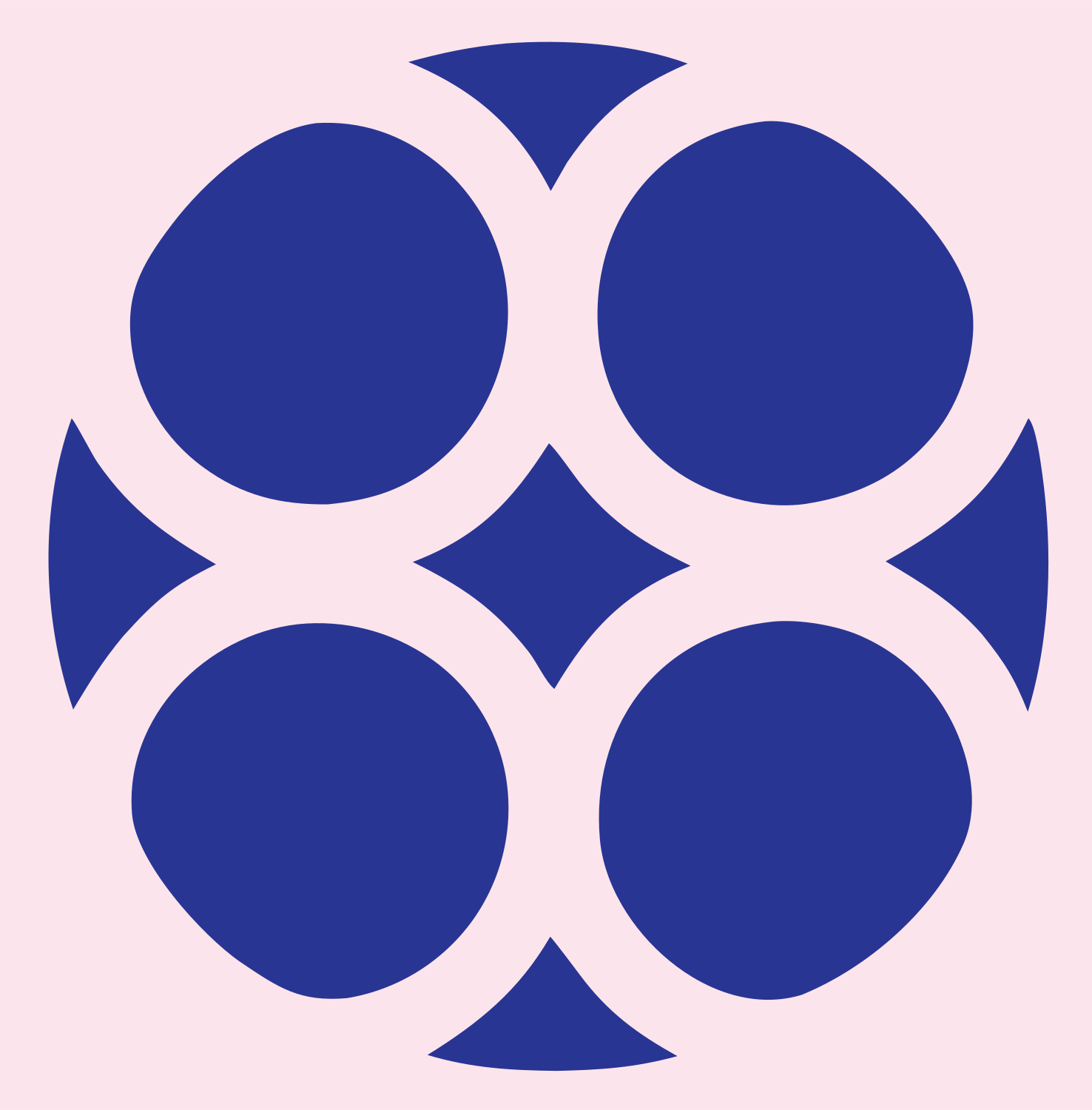 Four Circles Cluster Emblem #fce4ec/#283593