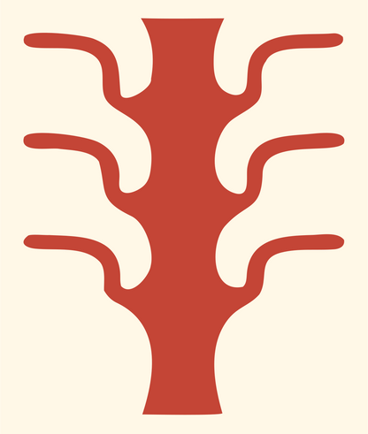 Bare Tree Branches Mark #fff8e7/#c44536