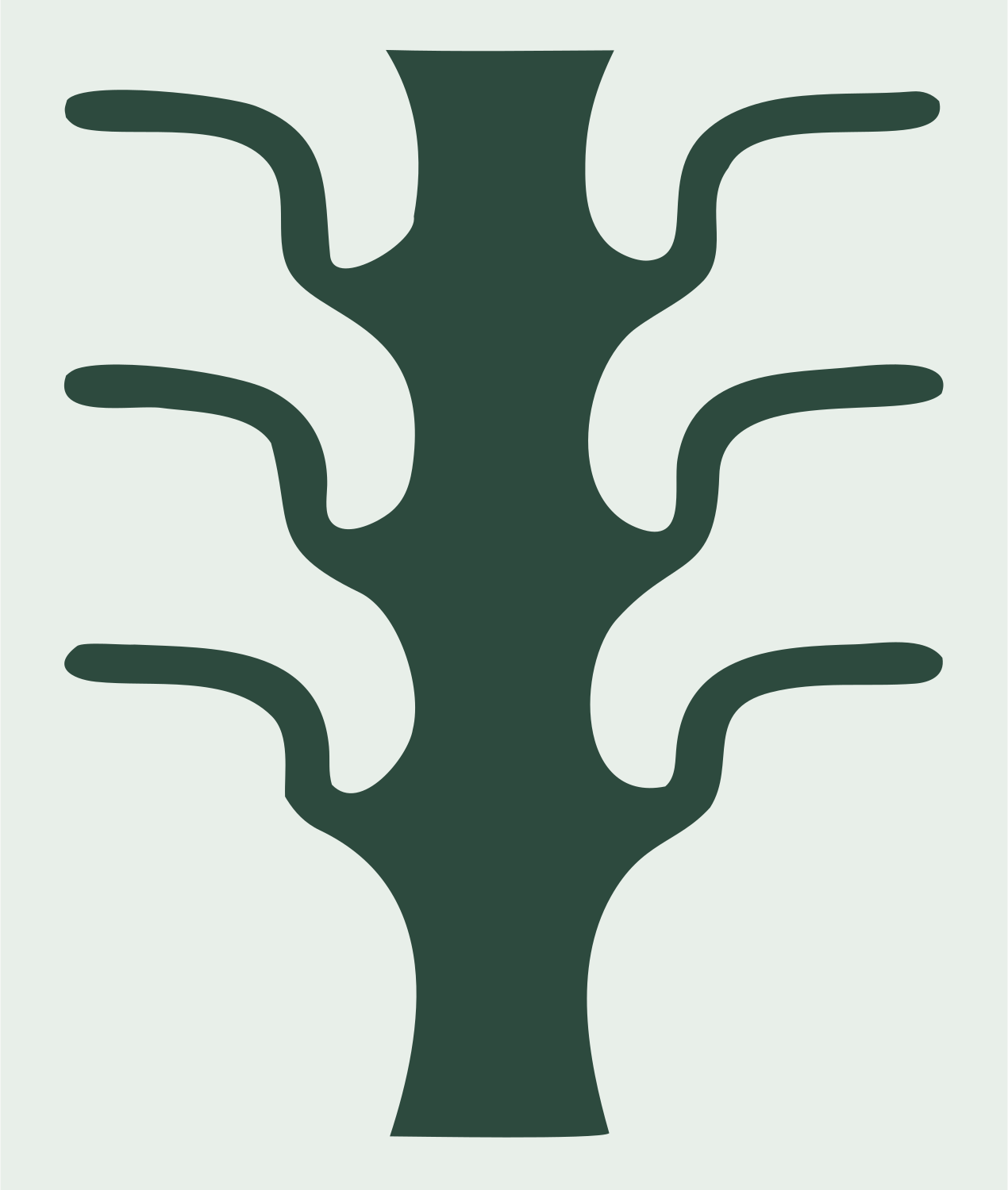 Bare Tree Branches Mark #e8efe9/#2d4a3e