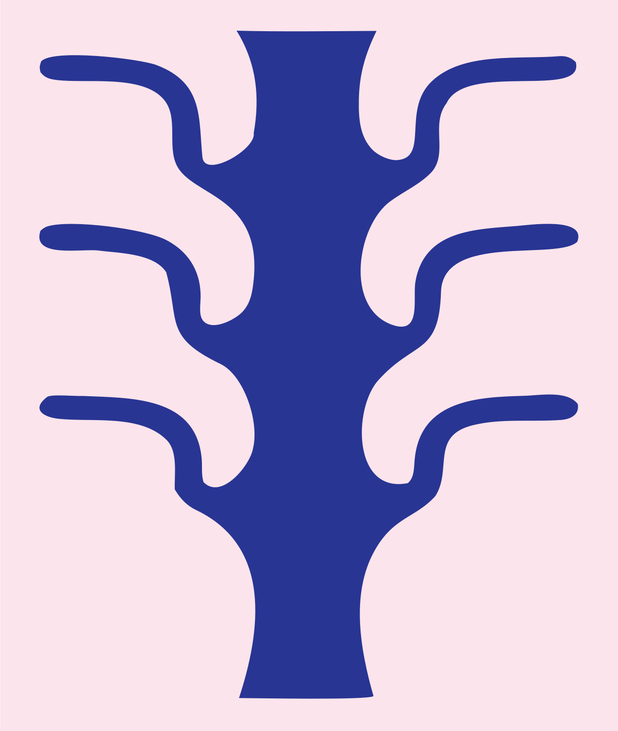 Bare Tree Branches Mark #fce4ec/#283593