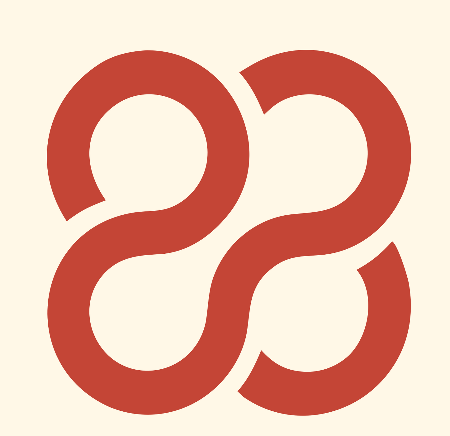Monoline Spiral Knot Mark #fff8e7/#c44536