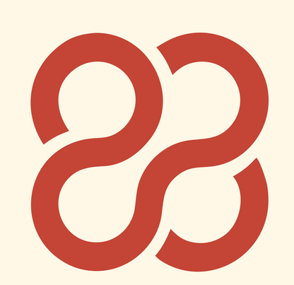 Monoline Spiral Knot Mark #fff8e7/#c44536