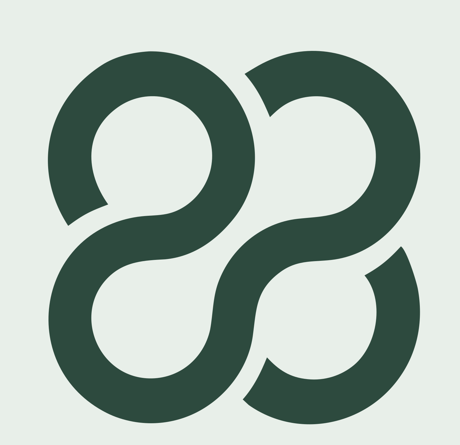 Monoline Spiral Knot Mark #e8efe9/#2d4a3e