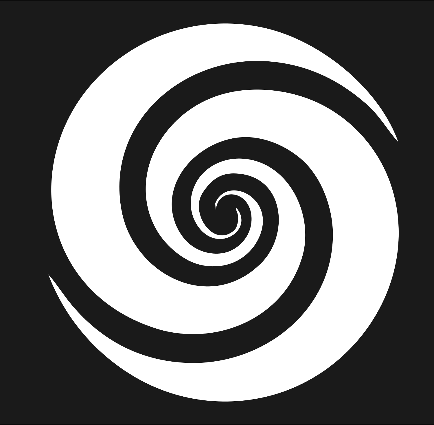 Bold Galaxy Spiral Mark #1a1a1a/#ffffff