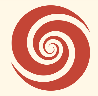 Bold Galaxy Spiral Mark #fff8e7/#c44536