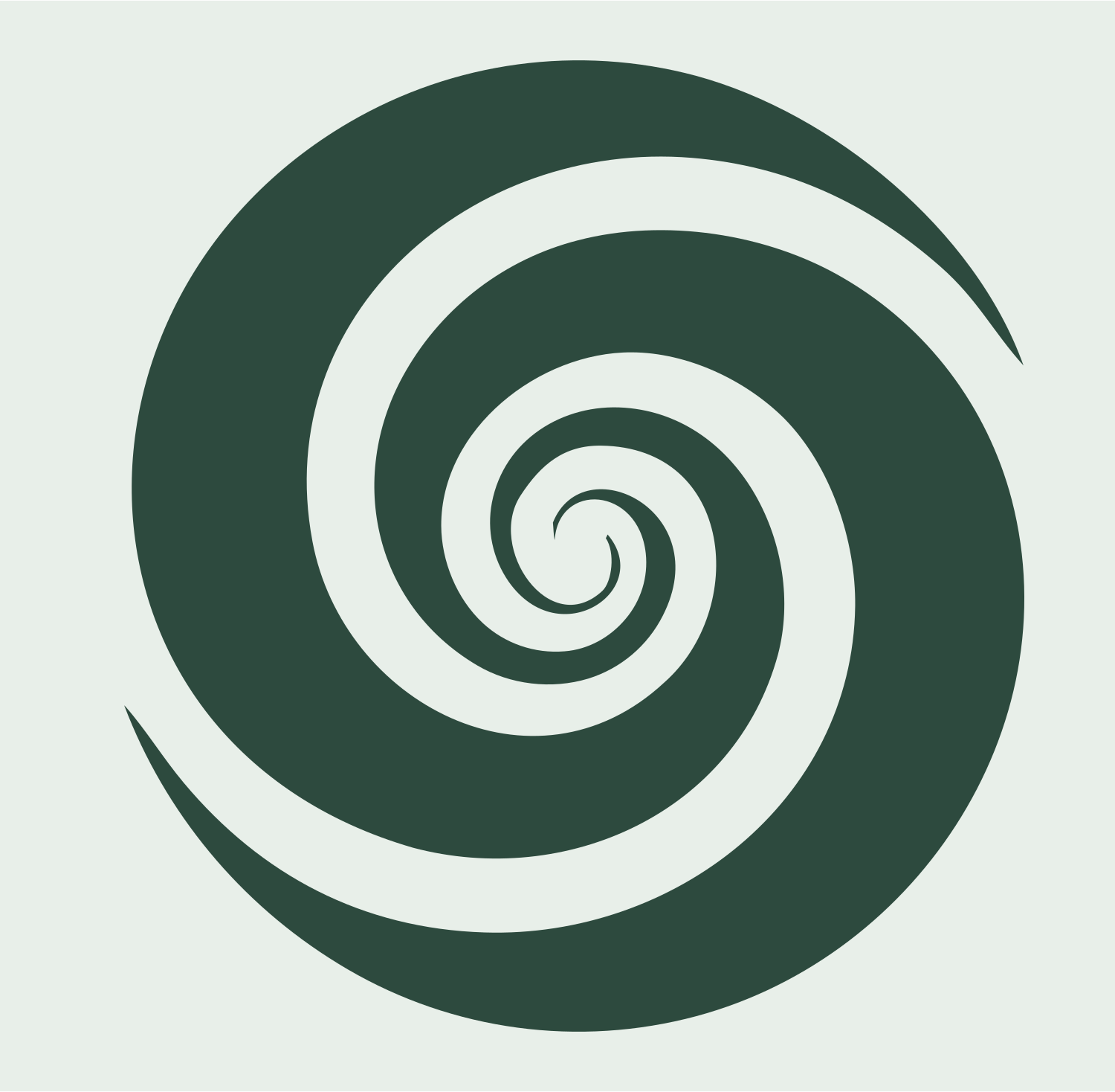 Bold Galaxy Spiral Mark #e8efe9/#2d4a3e