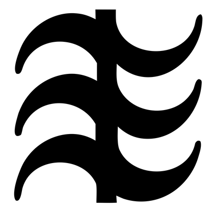 Crescent Branch Tree Logo #ffffff/#000000