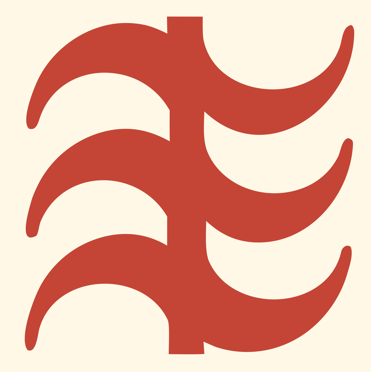 Crescent Branch Tree Logo #fff8e7/#c44536