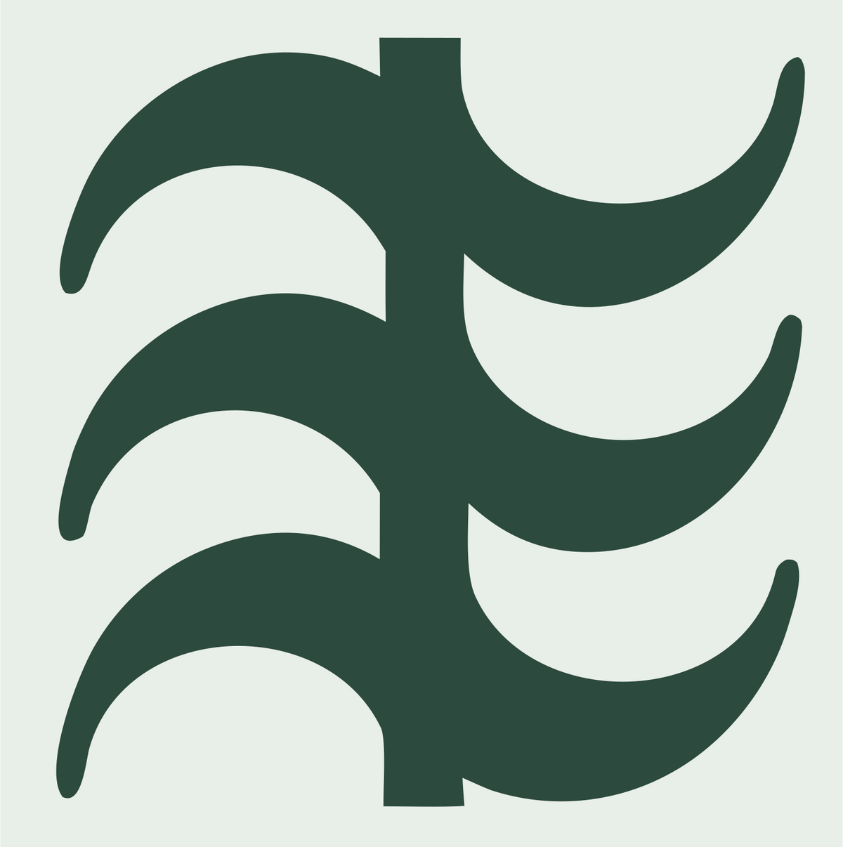 Crescent Branch Tree Logo #e8efe9/#2d4a3e