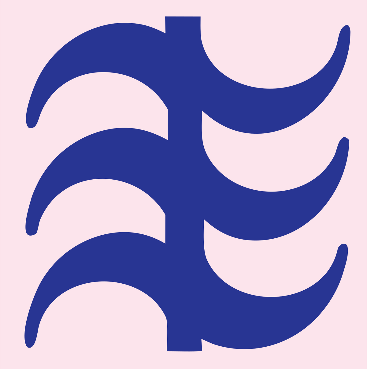 Crescent Branch Tree Logo #fce4ec/#283593