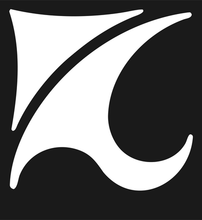 Negative Space Crescent Wave Mark #1a1a1a/#ffffff