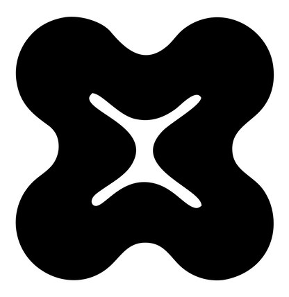 Bold Four-Lobe Clover Mark #ffffff/#000000