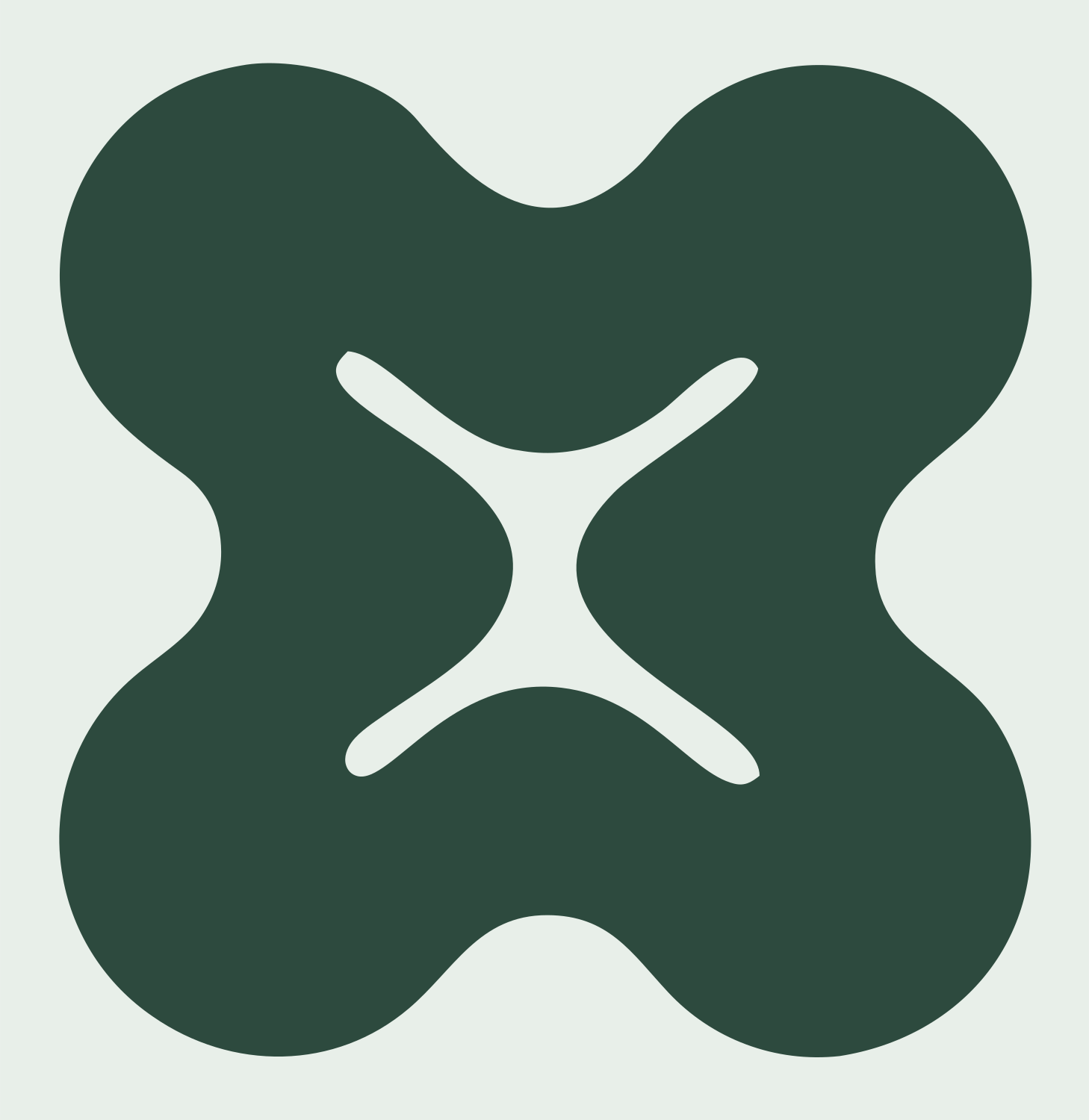Bold Four-Lobe Clover Mark #e8efe9/#2d4a3e