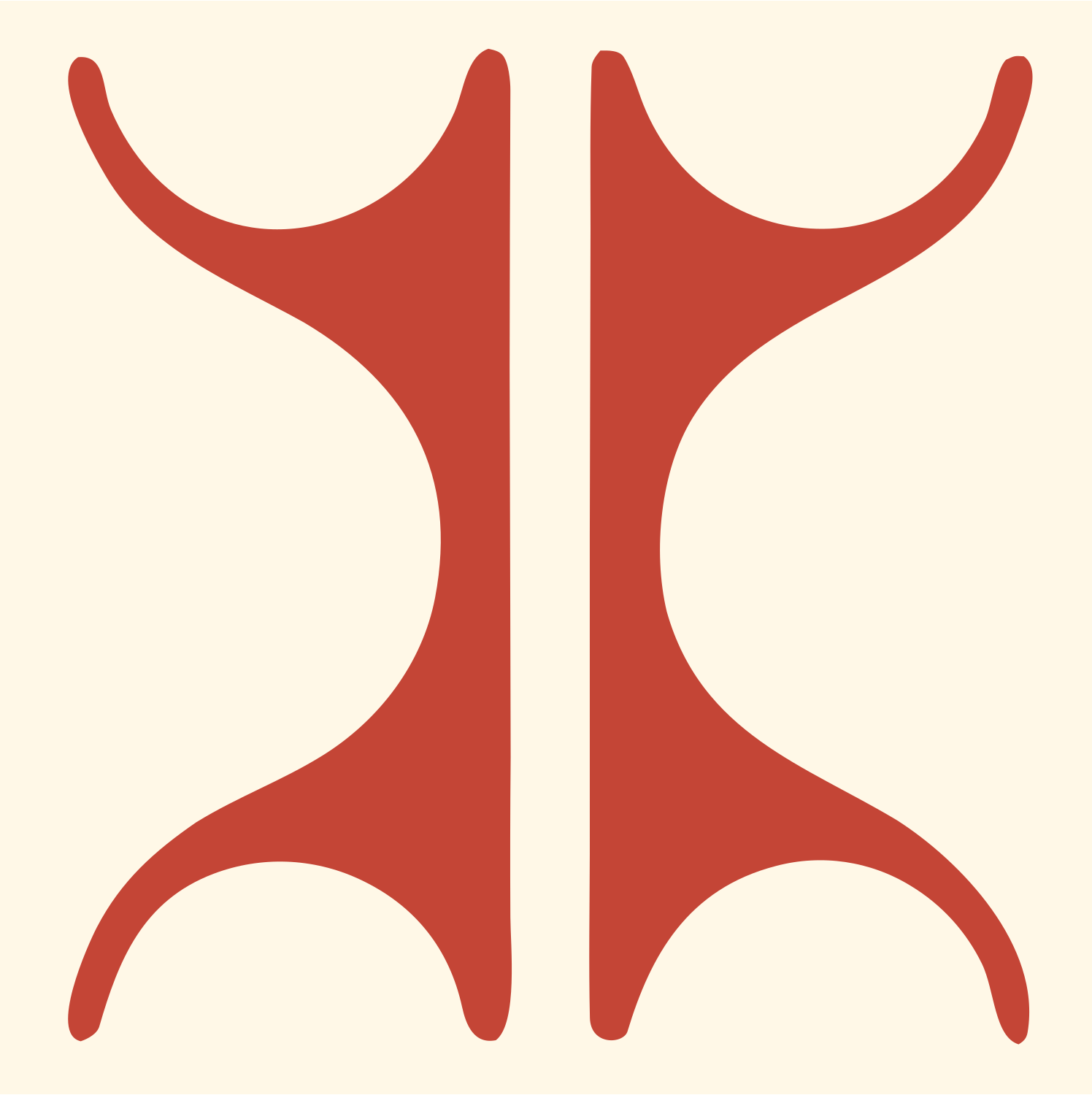 Mirrored Crab Claw Icon #fff8e7/#c44536