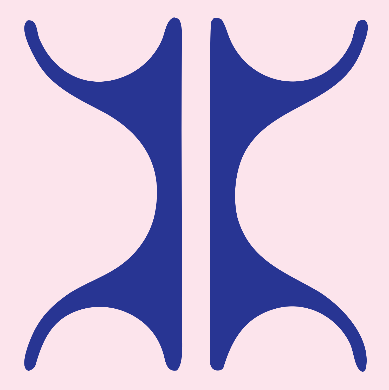 Mirrored Crab Claw Icon #fce4ec/#283593
