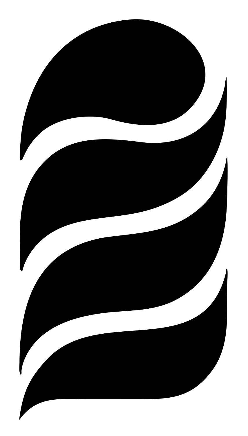 Bold Wave Curl Logo #ffffff/#000000