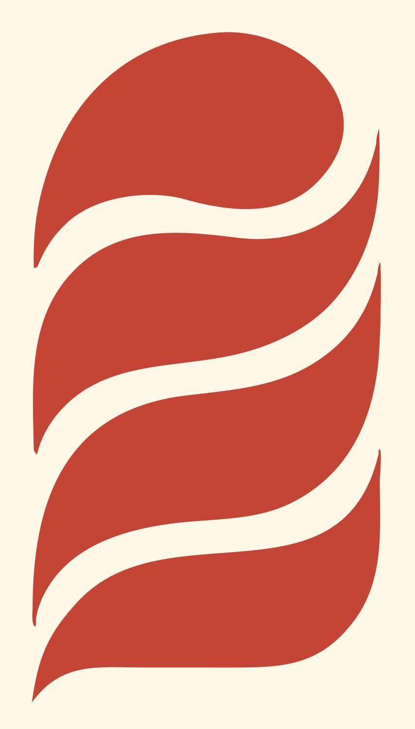 Bold Wave Curl Logo #fff8e7/#c44536