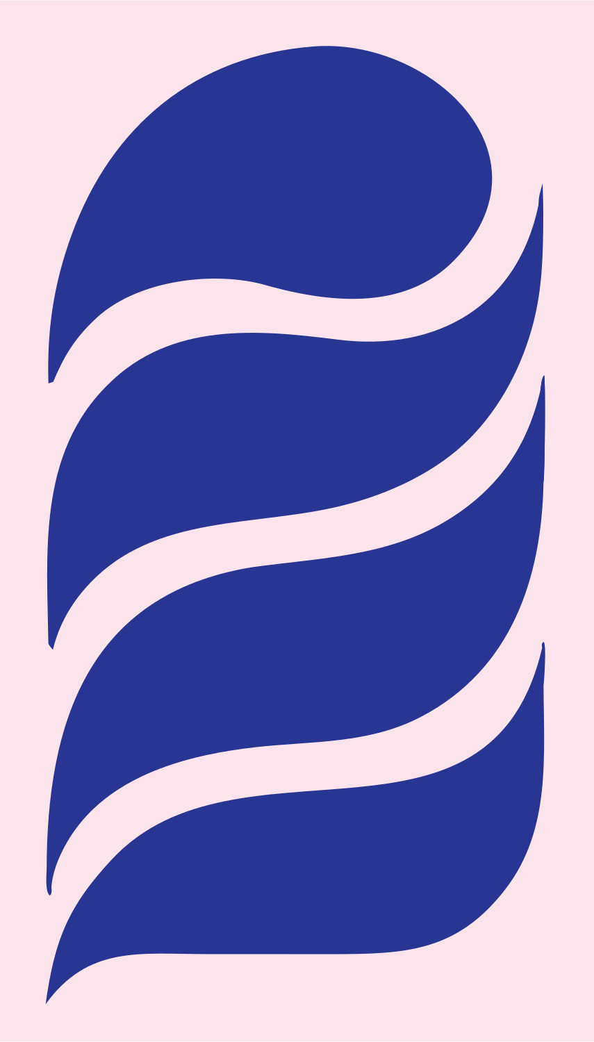 Bold Wave Curl Logo #fce4ec/#283593