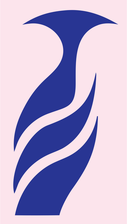 Hand-Drawn Penguin Silhouette Logo #fce4ec/#283593