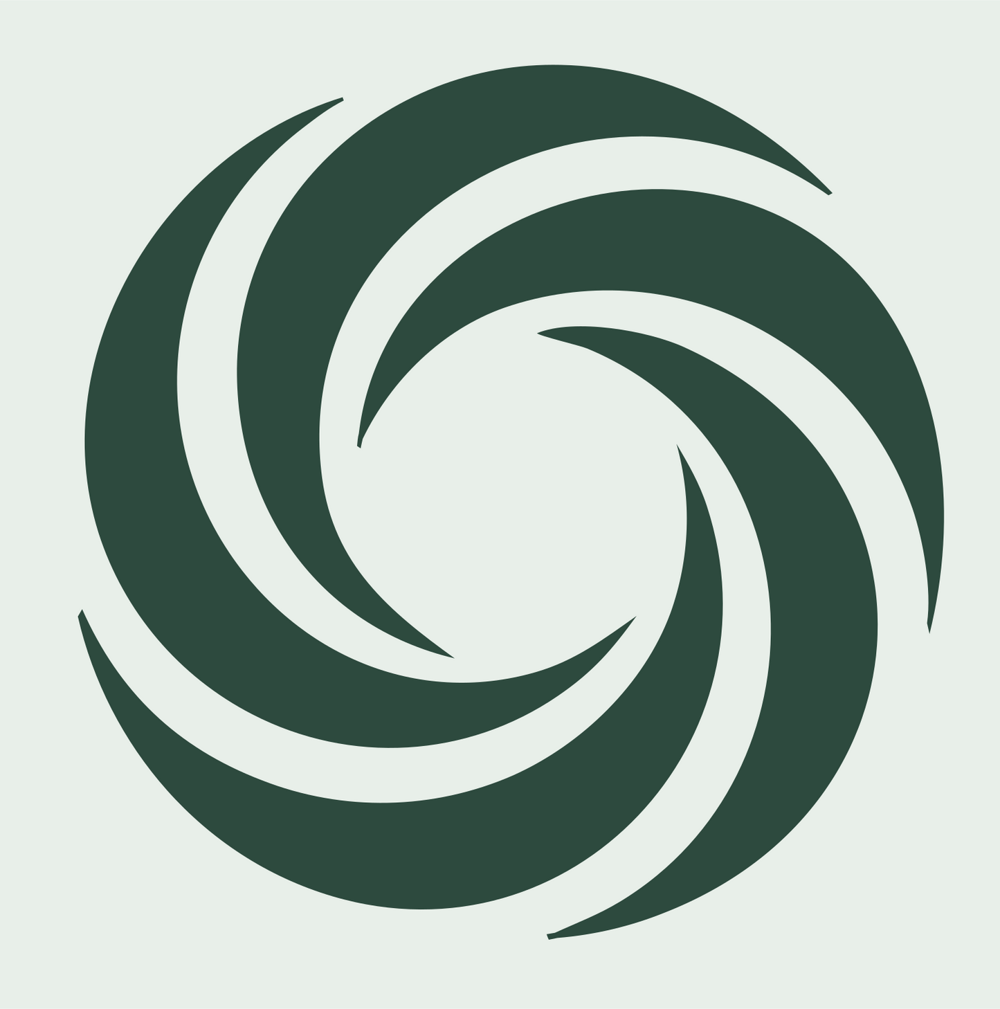 Vortex Swirl Spiral Mark #e8efe9/#2d4a3e