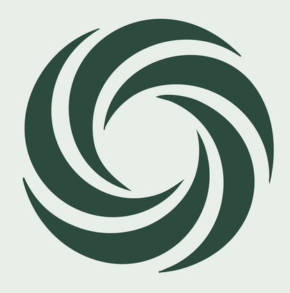 Vortex Swirl Spiral Mark #e8efe9/#2d4a3e