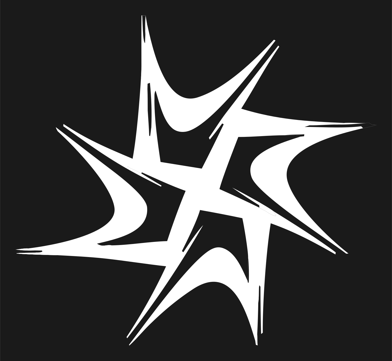 Hand-Drawn Starburst Scratch Mark #1a1a1a/#ffffff
