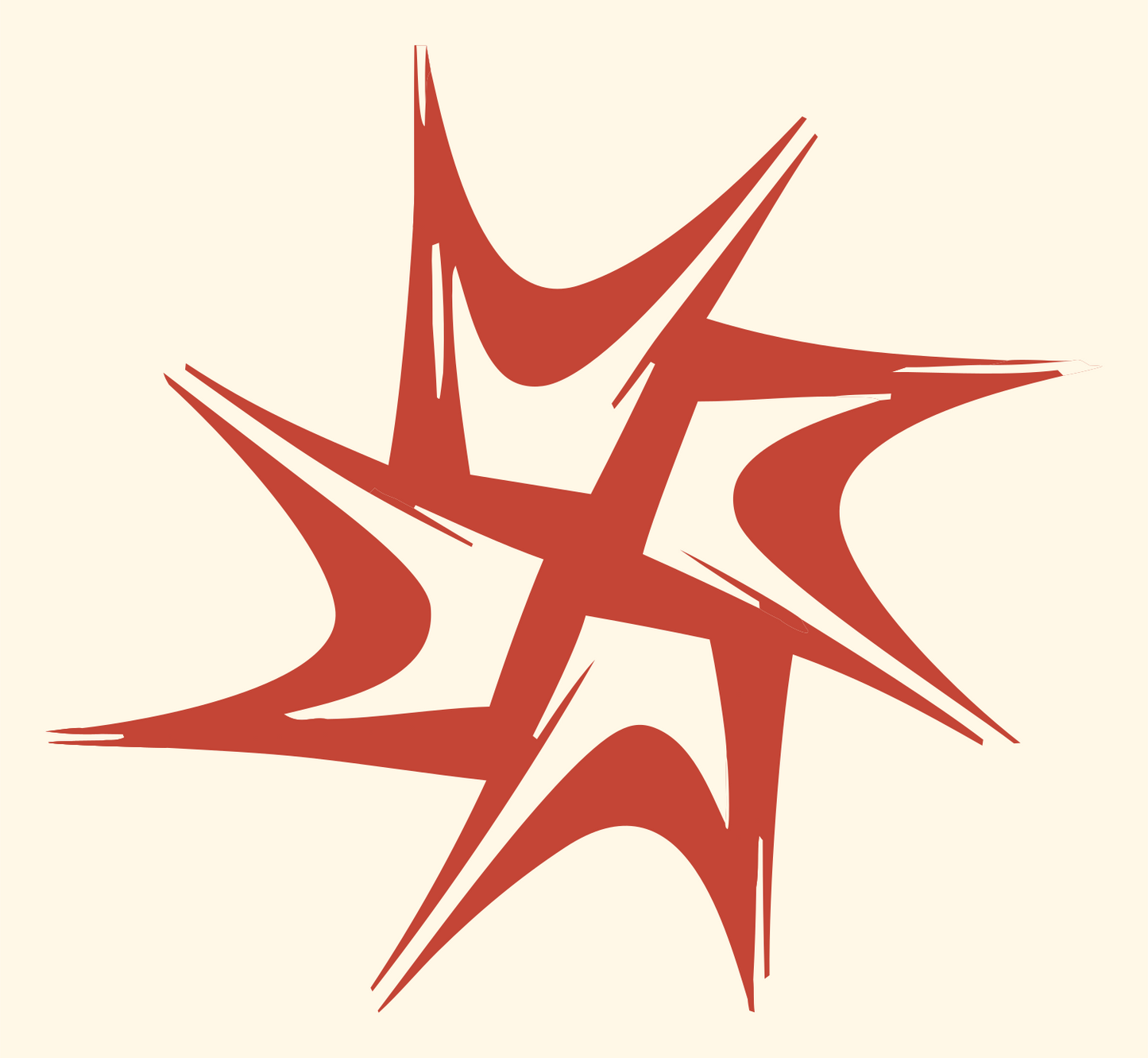 Hand-Drawn Starburst Scratch Mark #fff8e7/#c44536
