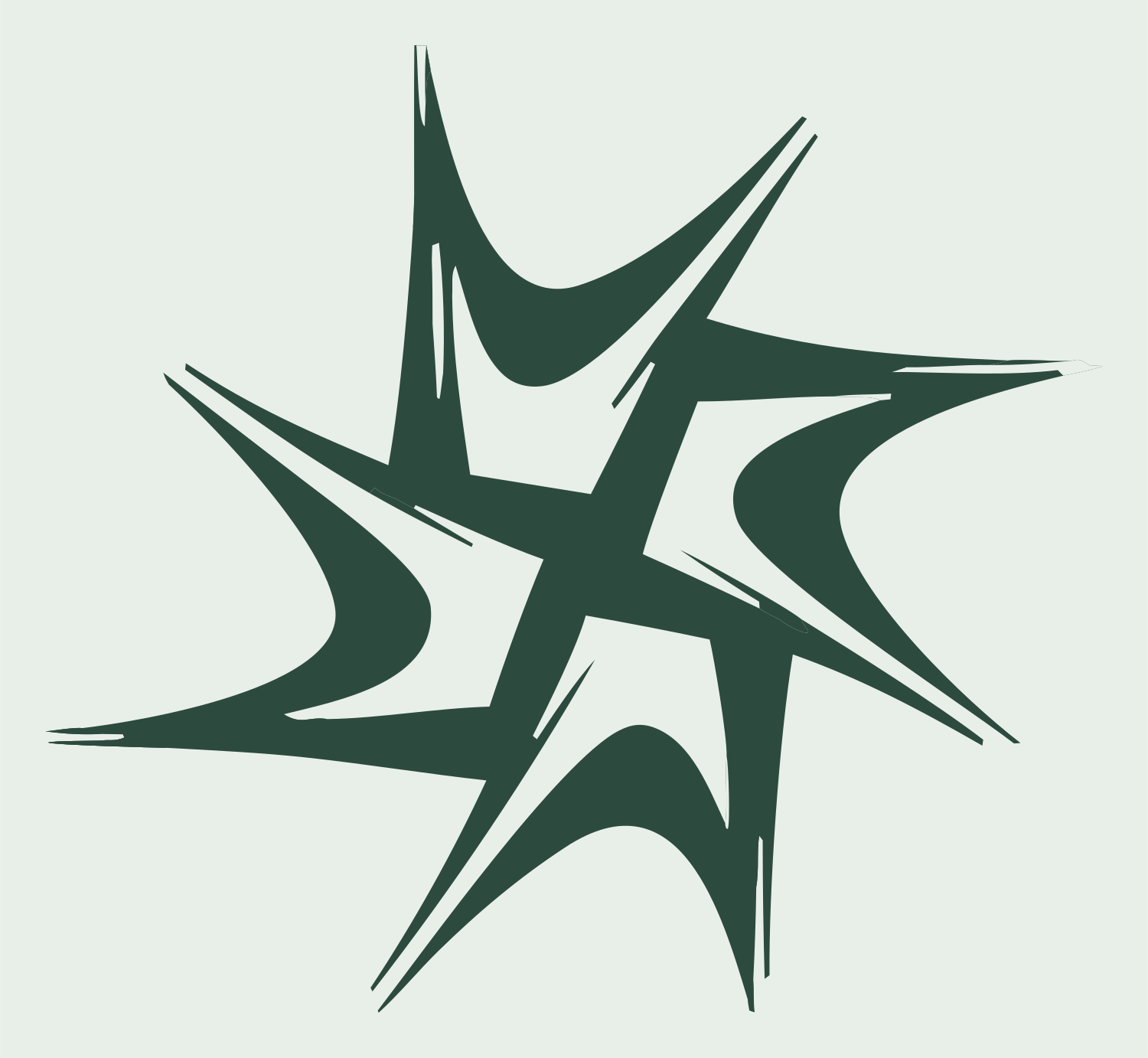 Hand-Drawn Starburst Scratch Mark #e8efe9/#2d4a3e