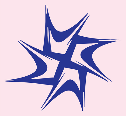 Hand-Drawn Starburst Scratch Mark #fce4ec/#283593