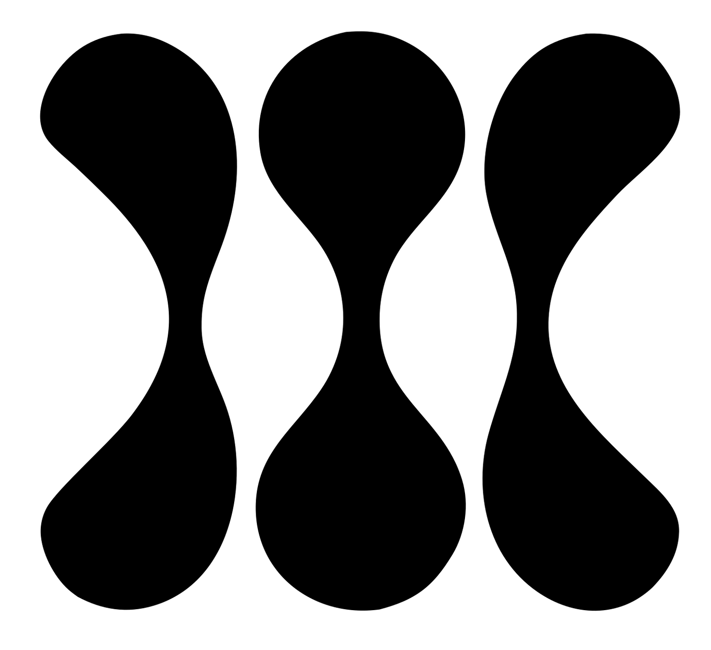 Triple Hourglass Shape Mark #ffffff/#000000