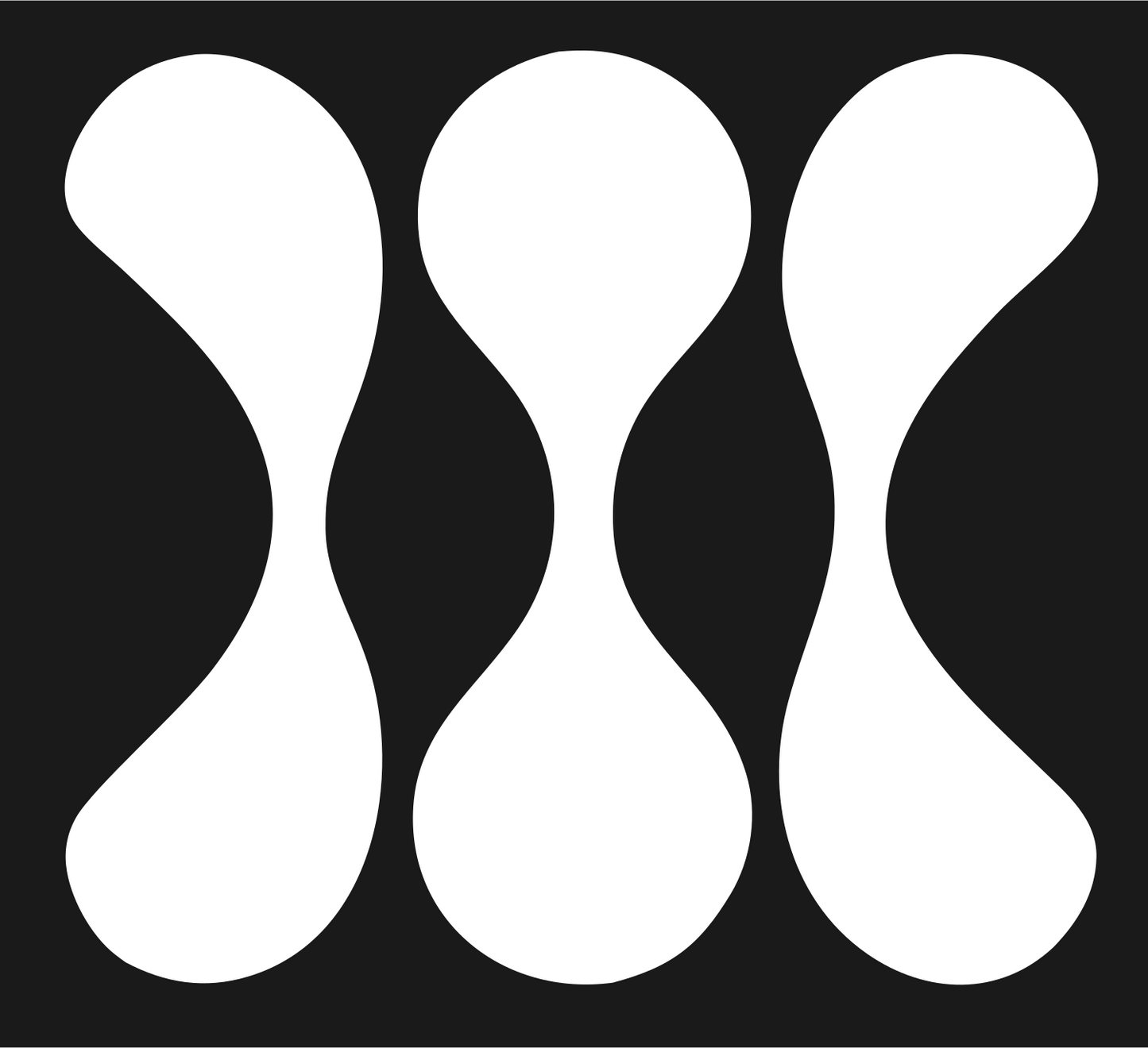 Triple Hourglass Shape Mark #1a1a1a/#ffffff