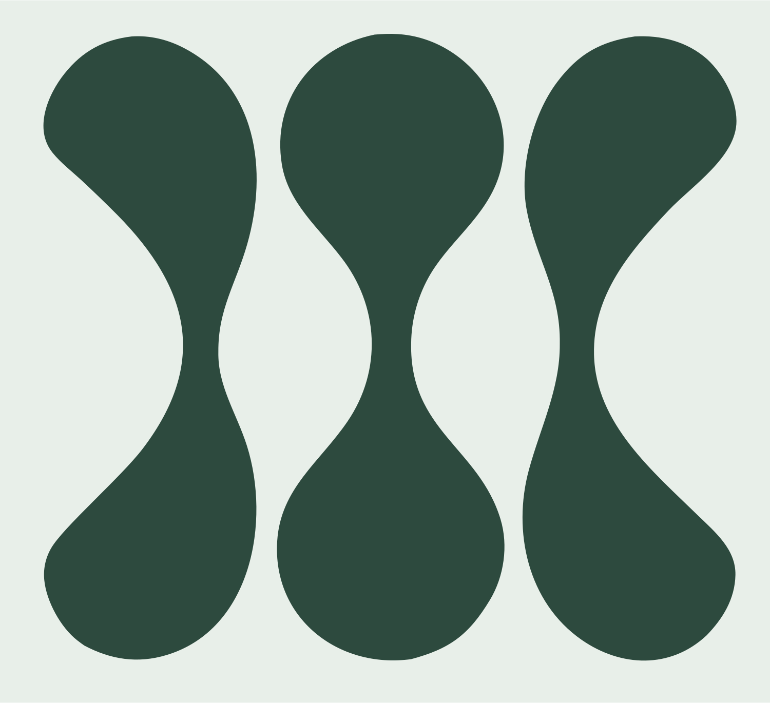 Triple Hourglass Shape Mark #e8efe9/#2d4a3e