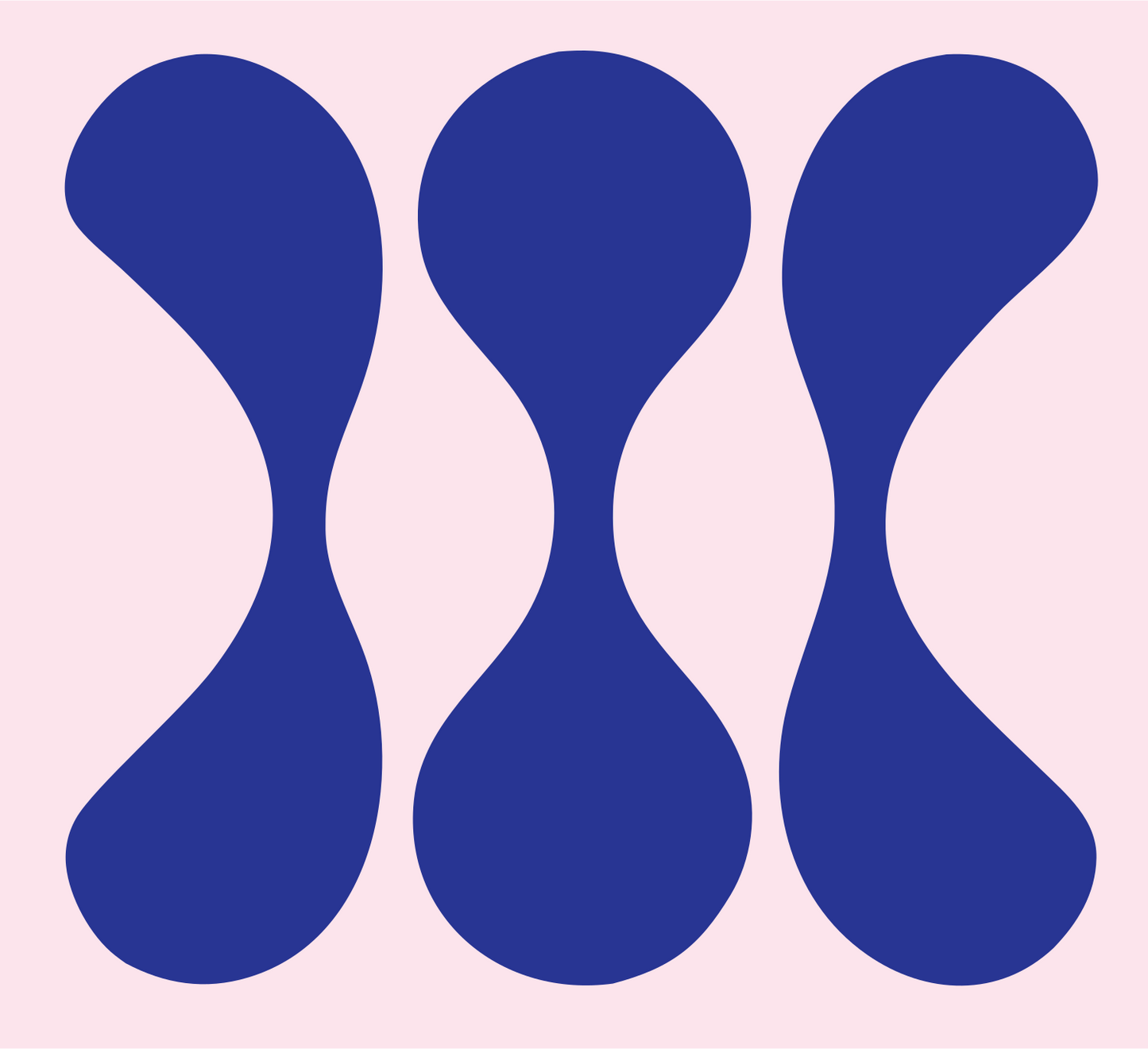 Triple Hourglass Shape Mark #fce4ec/#283593