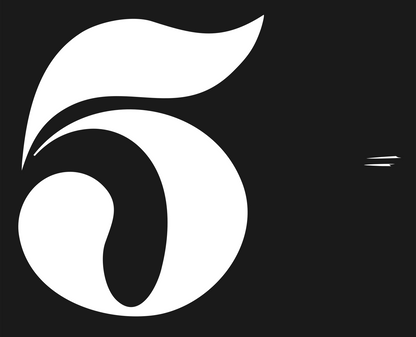 Hand-Drawn Number Five Mark #1a1a1a/#ffffff