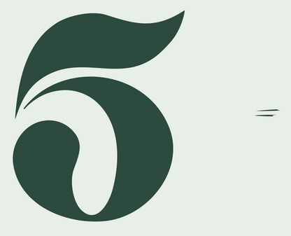 Hand-Drawn Number Five Mark #e8efe9/#2d4a3e