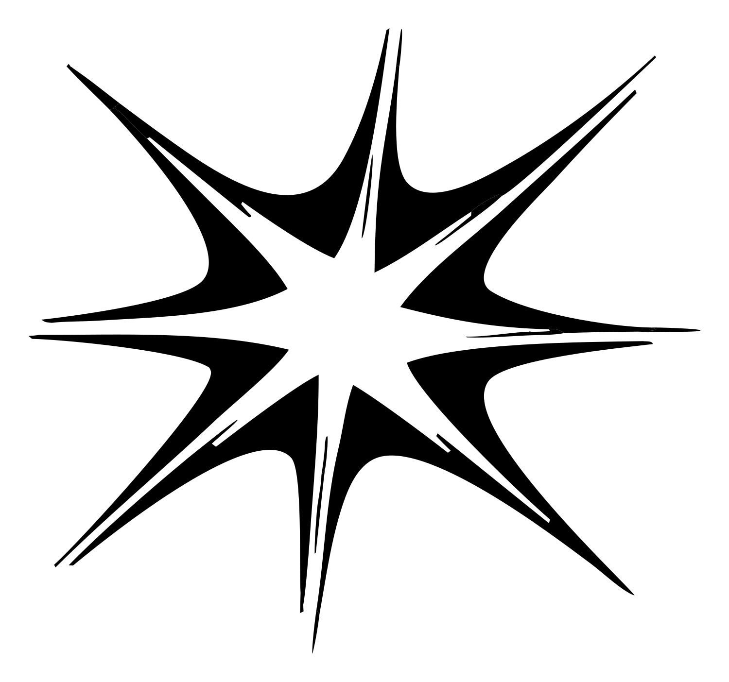 Hand-Drawn Eight-Point Star Badge #ffffff/#000000