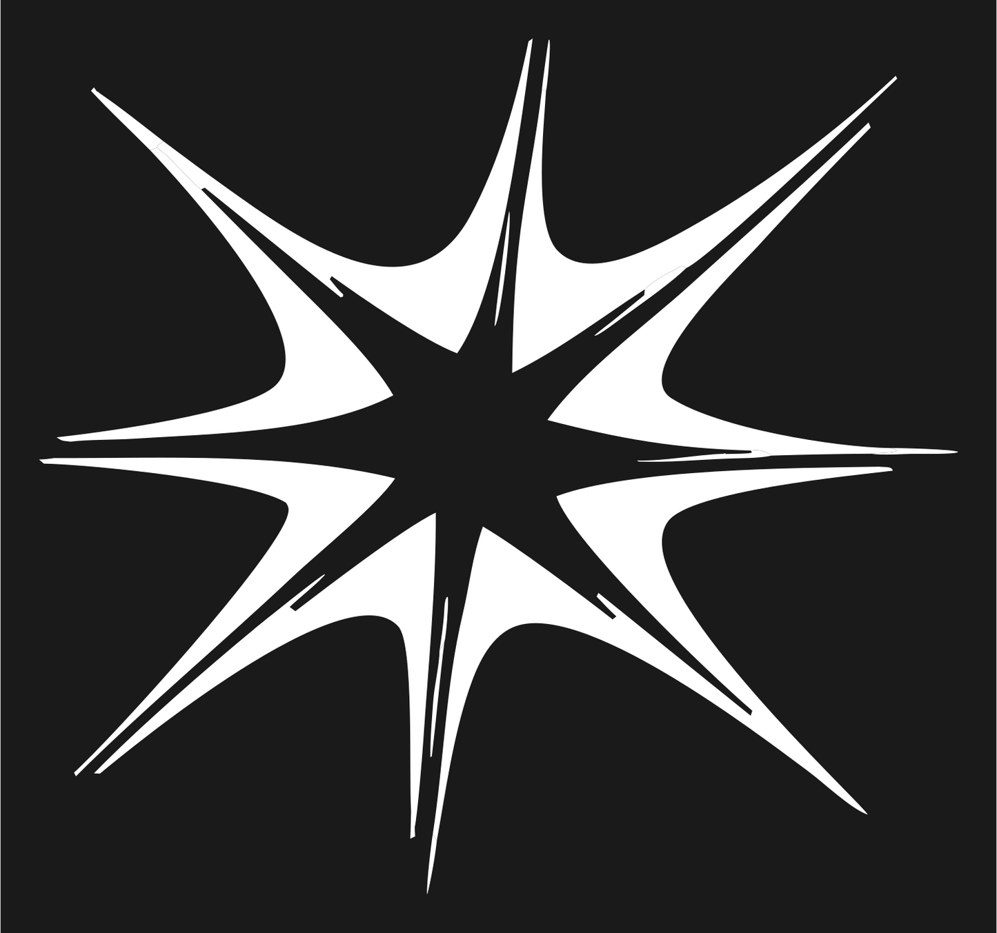 Hand-Drawn Eight-Point Star Badge #1a1a1a/#ffffff